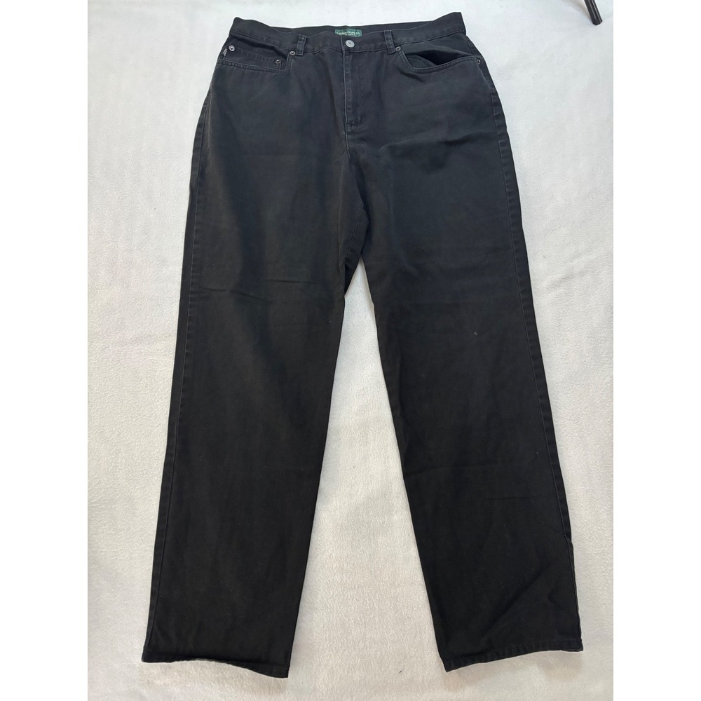 Lauren Jeans Co Ralph Lauren Black Straight Leg Denim Pants Size 16 Cotton